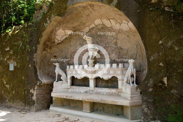 A bench in Regaleira Palace, Sintra, Portugal., 2009. Creator: Samuel Magal.