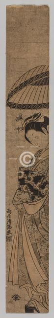 A Beautiful Woman, 1735-1785. Creator: Torii Kiyomitsu (Japanese, 1735-1785).