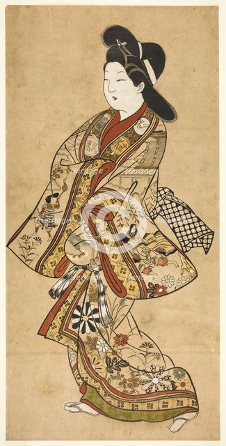A Beauty Walking, 17th century. Creator: Sugimura Jihei.