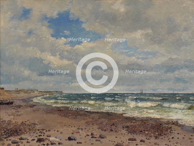 A Beach with Dunes. The West Coast of Jutland, 1843. Creator: Dankvart Dreyer.