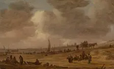 A Beach with Fishing Boats, probably 1653. Creator: Jan van Goyen