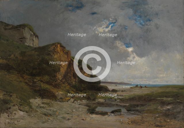 A beach scene in Normandy, 1876. Creator: Alexandre Defaux.