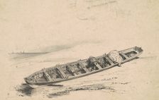 A Beached Longboat, 19th century. Creator: Unknown