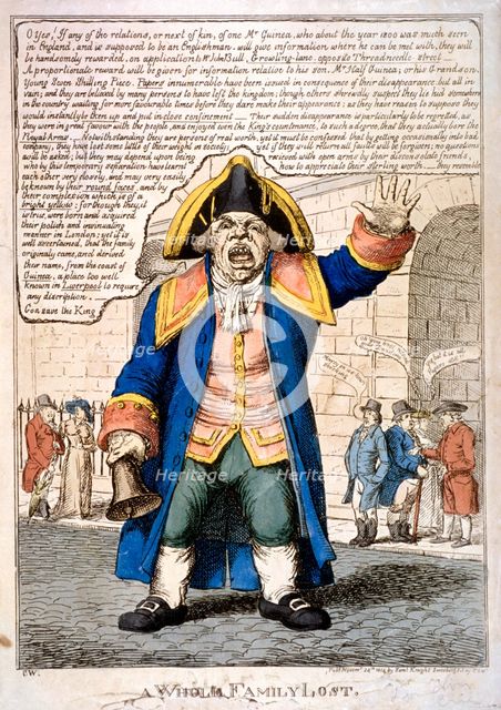 A beadle outside the Bank of England, London, 1814. Artist: C Williams