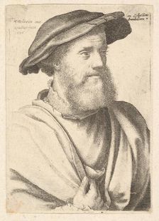 A bearded man after Hans Holbein (?), 1646. Creator: Wenceslaus Hollar