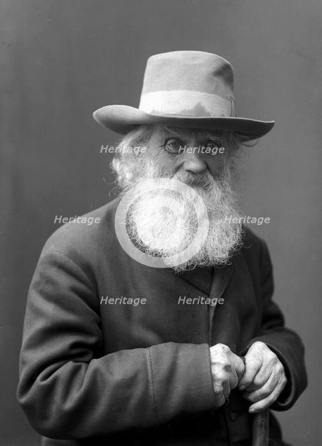 A bearded old man wearing a hat, Landskrona, Sweden, 1910. Creator: Unknown.