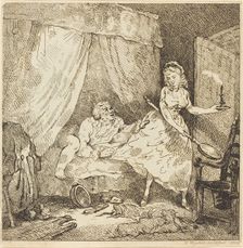A Bed-warmer, c. 1785. Creator: Thomas Rowlandson