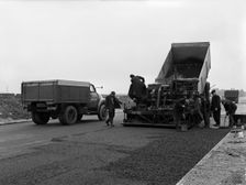 A Bedford A3S tipper on the site of Manvers coal prep plant, South Yorkshire, 1955. Creator: Michael Walters