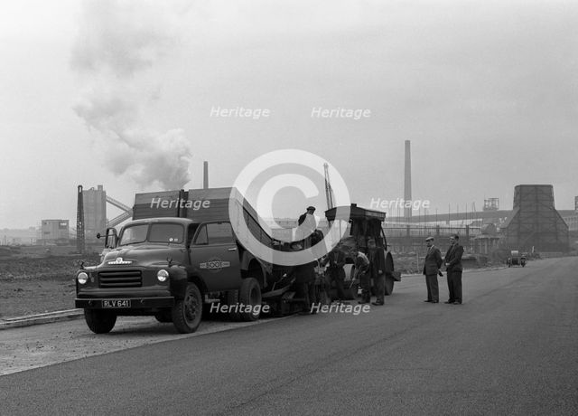 A Bedford A3S tipper on the site of Manvers coal prep plant, South Yorkshire, 1955. Creator: Michael Walters.