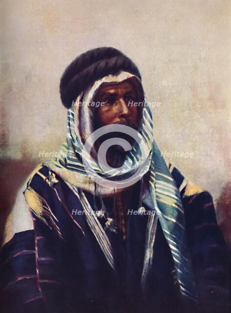 A Bedouin sheikh wearing burnouse, 1902. Artist: Unknown.