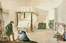 A Bedroom at an Inn 1830, (1943). Creator: Eugene Louis Lami