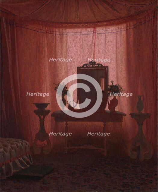 A Bedroom in Bernstorff Palace near Copenhagen, ca. 1845. Creator: Johan Vilhelm Gertner.