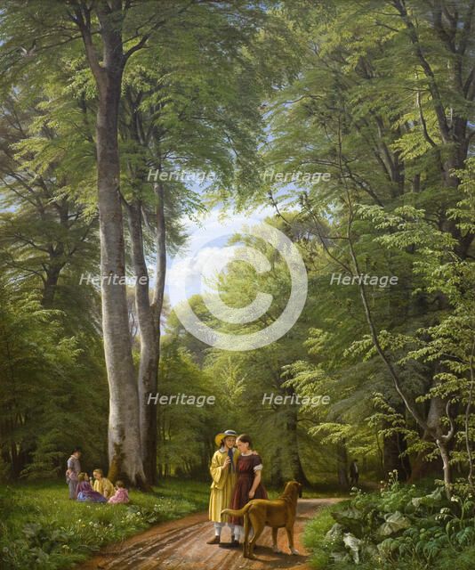 A Beech Wood in May near Iselingen Manor, Zealand, 1857. Creator: Peter Christian Thamsen Skovgaard.