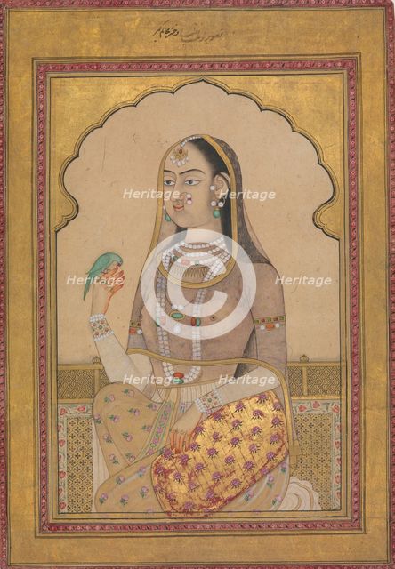 A Bejewelled Maiden with a Parakeet, ca. 1670-1700. Creator: Unknown.