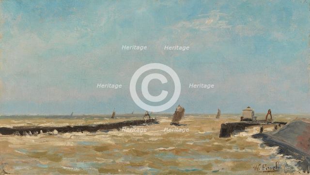 A Belgian harbour, 1882-1884. Creator: Alfred William Finch.