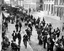 A Belgian regiment retreats to Antwerp, First World War, 1914