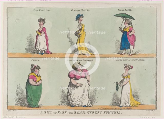 A Bill of Fare for Bond Street Epicures!!, October 25, 1808., October 25, 1808. Creator: Thomas Rowlandson.