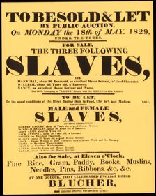 A bill advertising a West Indian slave auction in 1829, (1965)