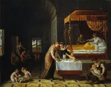 A Birth, Mid of 16th cen. Creator: Sustris, Lambert (1515/20-after 1591)