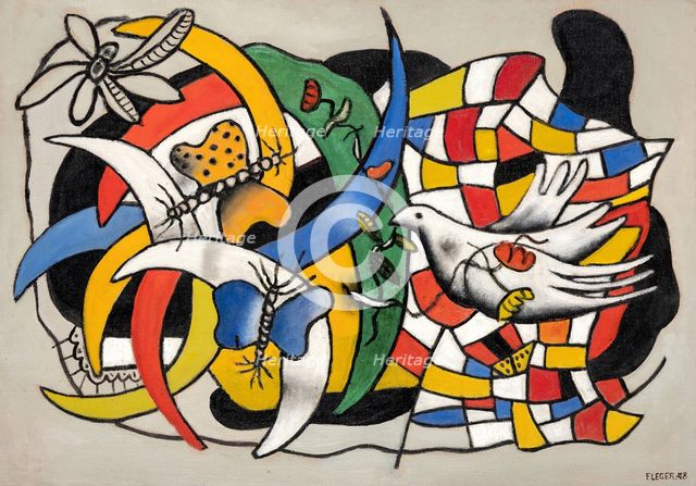 A Bird and Two Butterflies (A Summer Day), 1948. Creator: Fernand Leger.