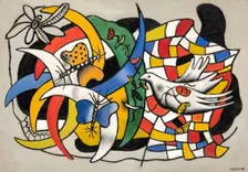 A Bird and Two Butterflies (A Summer Day), 1948. Creator: Fernand Leger