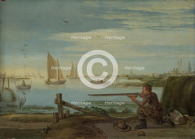 A Bird Hunter on a Riverbank, c.1625-c.1630. Creator: Arent Arentsz.