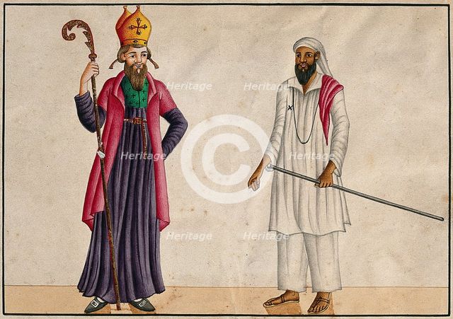 A bishop and a teacher from the Malabar Coast, India. Creator: Unknown.