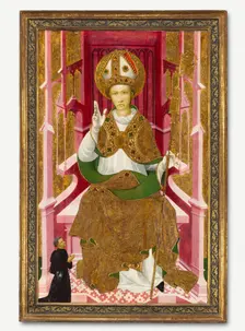 A Bishop Saint with a Donor (Saint Louis of Toulouse?), early 1400s. Creator: Unknown