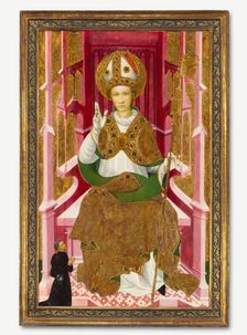A Bishop Saint with a Donor (Saint Louis of Toulouse?), early 1400s. Creator: Unknown