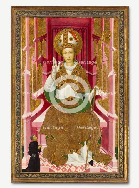 A Bishop Saint with a Donor (Saint Louis of Toulouse?), early 1400s. Creator: Unknown.