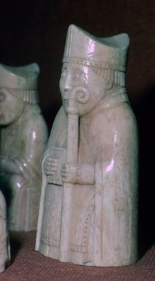 A Bishop - The Lewis Chessmen, (Norwegian?), c1150-c1200