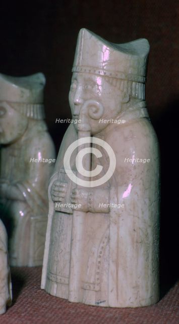 A Bishop - The Lewis Chessmen, (Norwegian?), c1150-c1200. Artist: Unknown