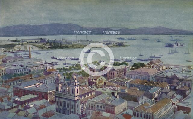 'A bit of Rio with the Ilha das Cobras and the Ilha Fiscal', 1914. Artist: Unknown.