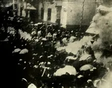 A bomb explodes on the day of the wedding of the king and queen of Spain, Madrid, 1906, (1910). Creator: Unknown