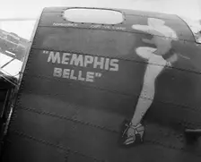 A Bomber Aircraft Fuselage With the Name Memphis Belle Painted on, 1943-1944. Creator: British Pathe Ltd