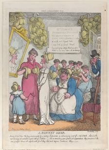 A Bonnet Shop, May 15, 1810., May 15, 1810. Creator: Thomas Rowlandson
