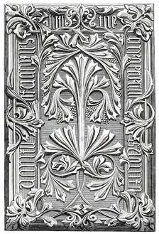 A book cover formed by Martin's Ceramic Papier-maché process, 1860. Creator: Unknown