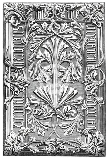 A book cover formed by Martin's Ceramic Papier-maché process, 1860. Creator: Unknown.