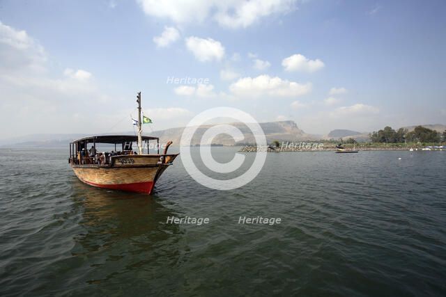A boat on the Sea of Galilee, Israel. Artist: Samuel Magal