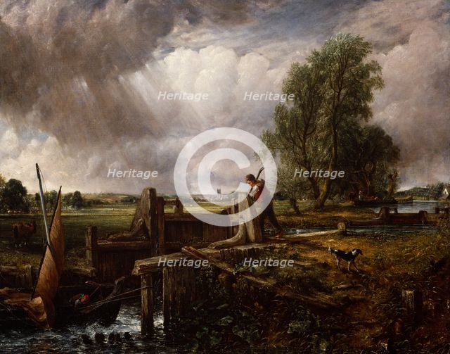 A Boat passing a Lock, 1826. Creator: John Constable.