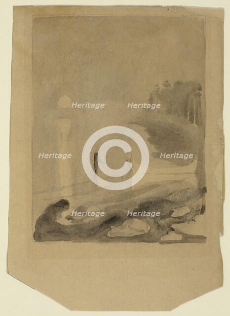 A Boat Tied to a Pier, 1892. Creator: Edvard Munch.