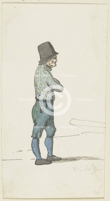 A boatman's profile, c1840s. Creator: Jakob Dielmann.
