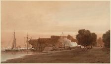 A Boatyard at the Mouth of an Estuary, 1800. Creator: Thomas Girtin