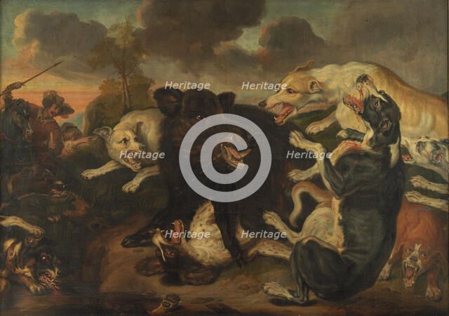 A Boar Hunt, 1677. Creator: Juriaen Jacobsz.