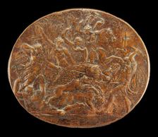 A Boar Hunt [obverse], c. 1544. Creator: Giovanni Bernardi