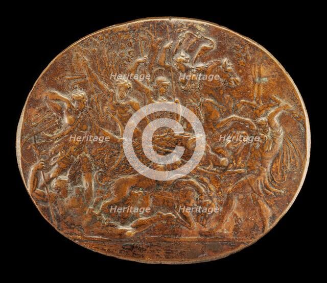 A Boar Hunt [obverse], c. 1544. Creator: Giovanni Bernardi.