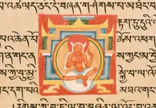 A Bodhisattva in a Shrine, Folio from a Shatasahasrika Prajnaparamita..., 13th-14th century. Creator: Unknown