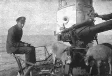 A bord des sous-marins allemands; Ravitaillement en viande fraiche: deux moutons provenant..., 1918 Creator: Unknown