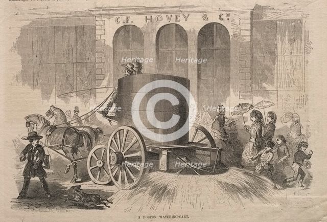 A Boston Watering-Cart, 1857. Creator: Winslow Homer (American, 1836-1910).