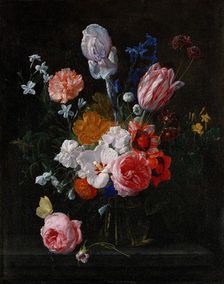 A Bouquet of Flowers in a Crystal Vase, 1662. Creator: Nicolaes van Veerendael
